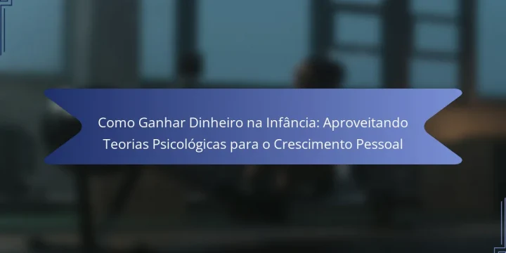 Como Ganhar Dinheiro na Infância: Aproveitando Teorias Psicológicas para o Crescimento Pessoal