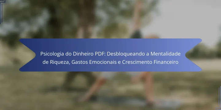 Psicologia do Dinheiro PDF: Desbloqueando a Mentalidade de Riqueza, Gastos Emocionais e Crescimento Financeiro