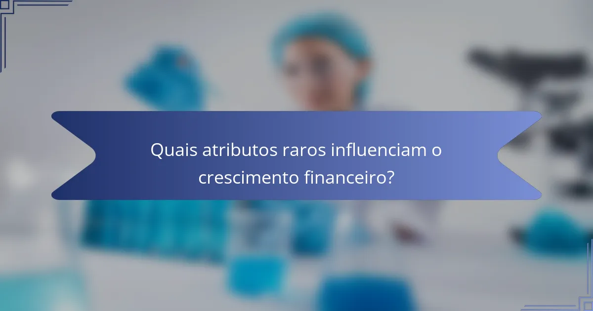 Quais atributos raros influenciam o crescimento financeiro?