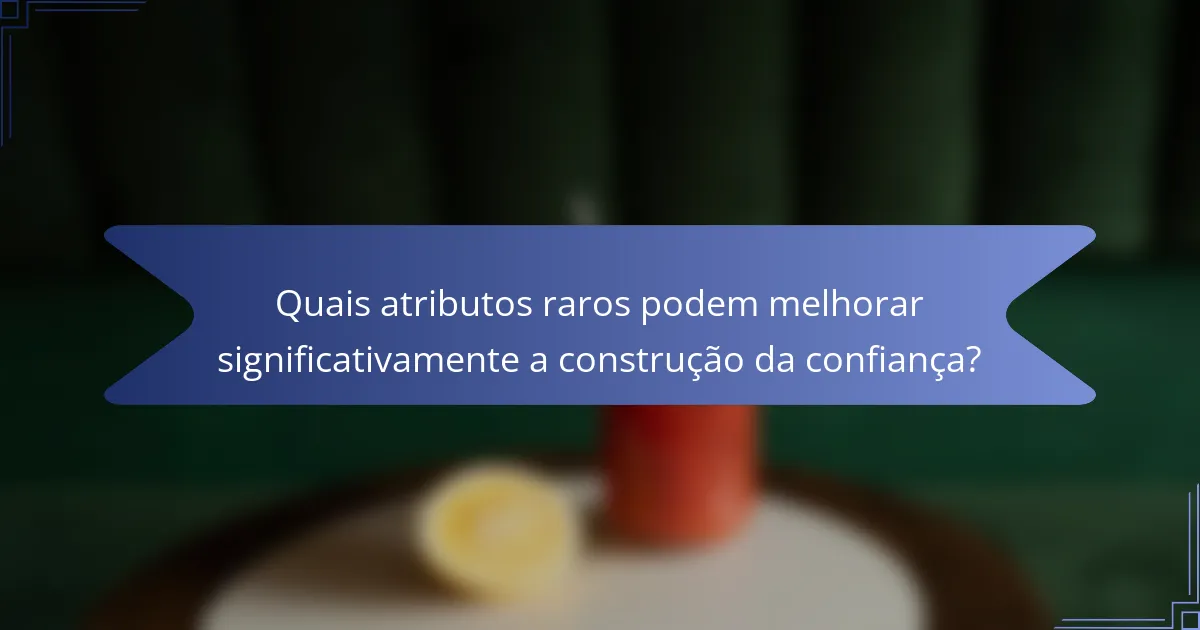 Quais atributos raros podem melhorar significativamente a construção da confiança?