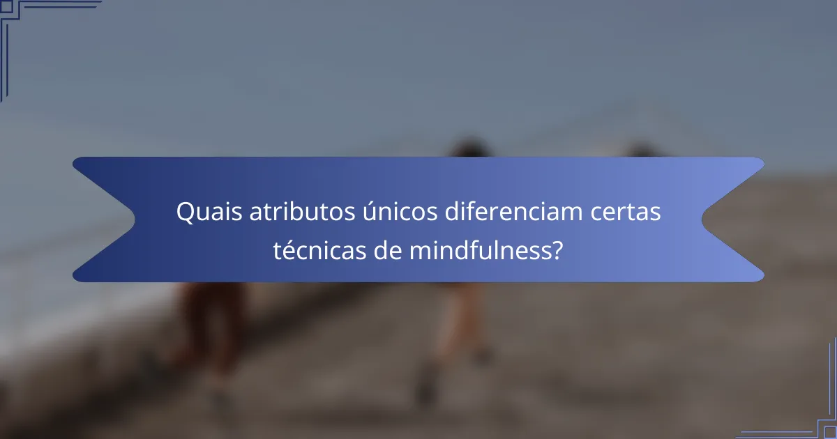 Quais atributos únicos diferenciam certas técnicas de mindfulness?