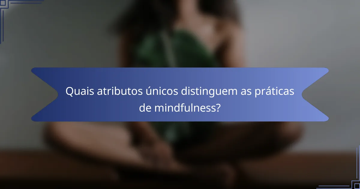Quais atributos únicos distinguem as práticas de mindfulness?