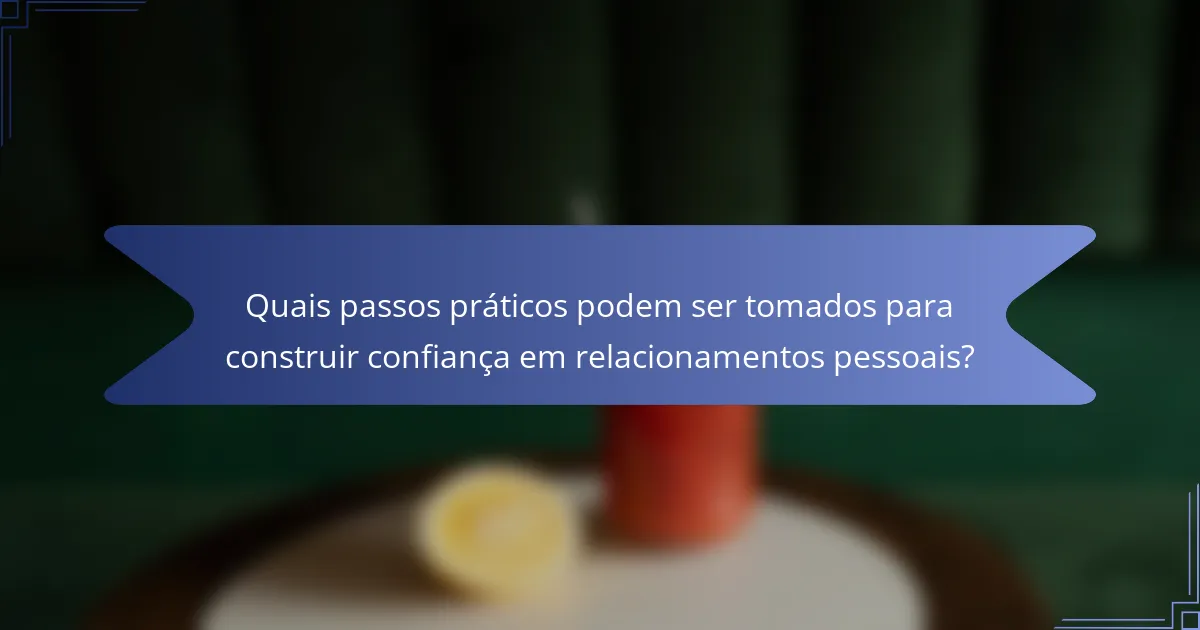 Quais passos práticos podem ser tomados para construir confiança em relacionamentos pessoais?