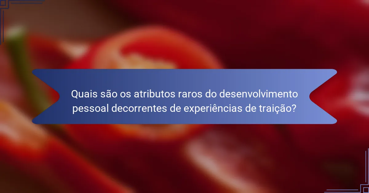 Quais são os atributos raros do desenvolvimento pessoal decorrentes de experiências de traição?